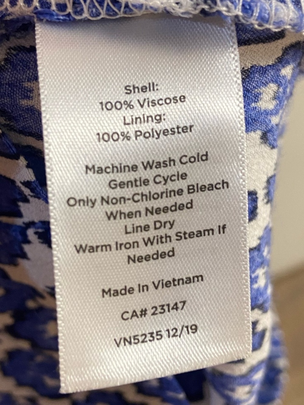 Talbots Blue and White Sleeveless Printed Jumpsuit Sz 16 - Picture 7 of 7